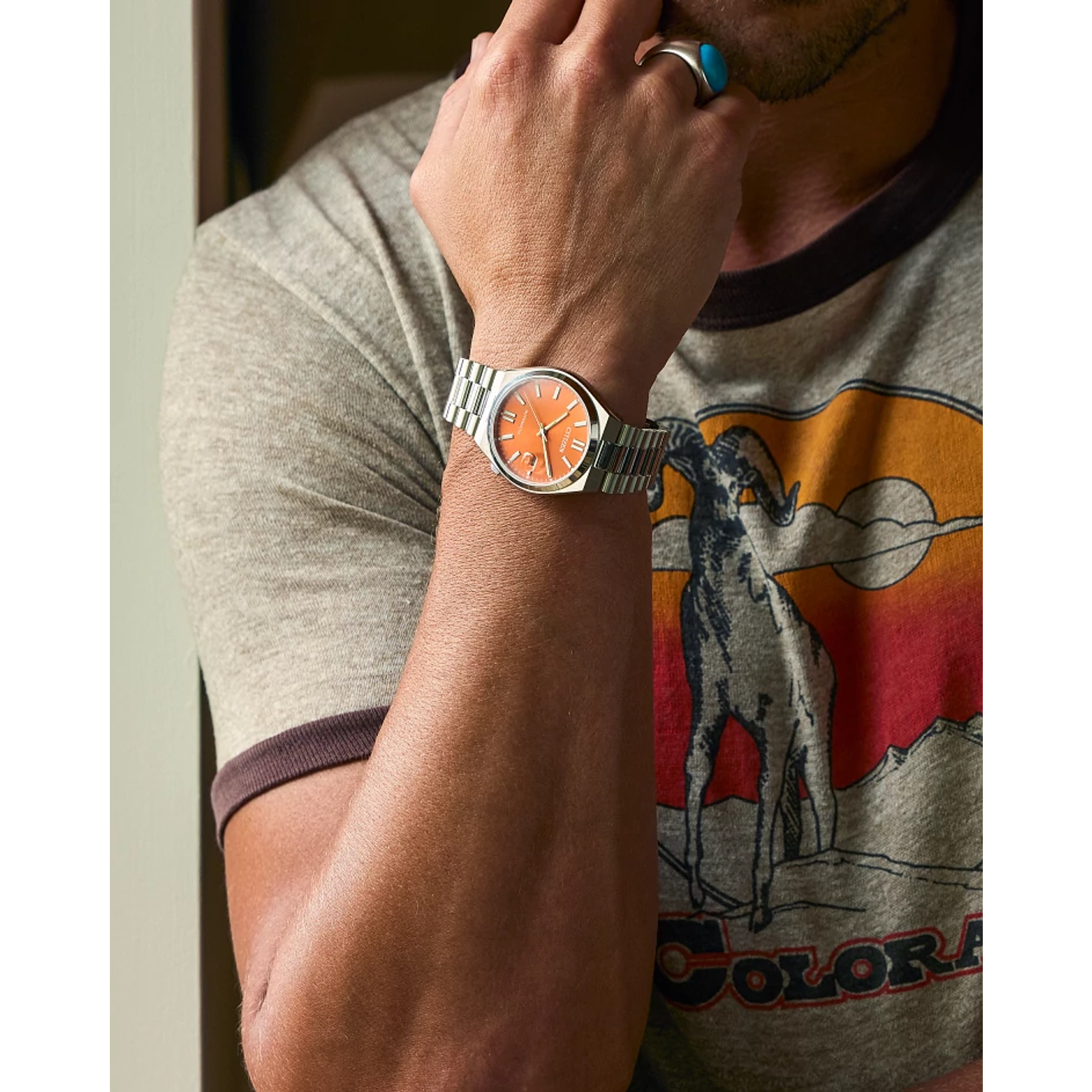 Reloj Citizen Tsuyosa dial naranja automático con caja de 40 MM para caballero NJ0151-53Z | Elegancia Relojería
